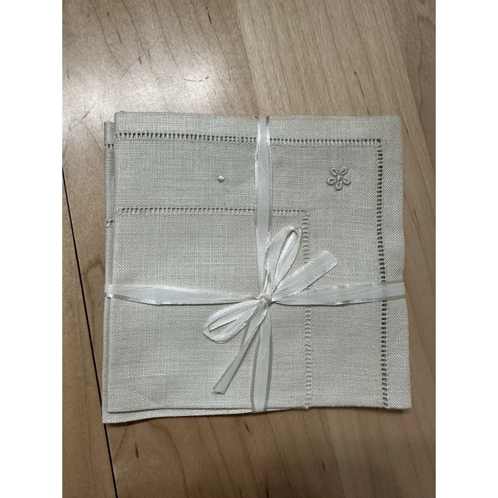 Vtg Paragon Needlecraft Hand Embroidered Linen Napkins & Place Mats Set of 8 MCM